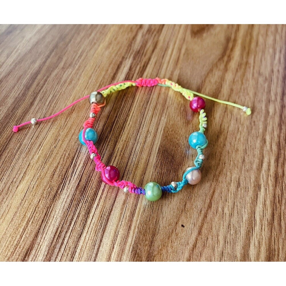 New Handmade Beaded Braided Charm Bracelet Multicolor Women’s - Picture 2 of 10